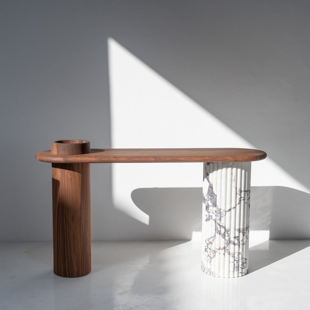 Viola Walnut Console Table Front View 7