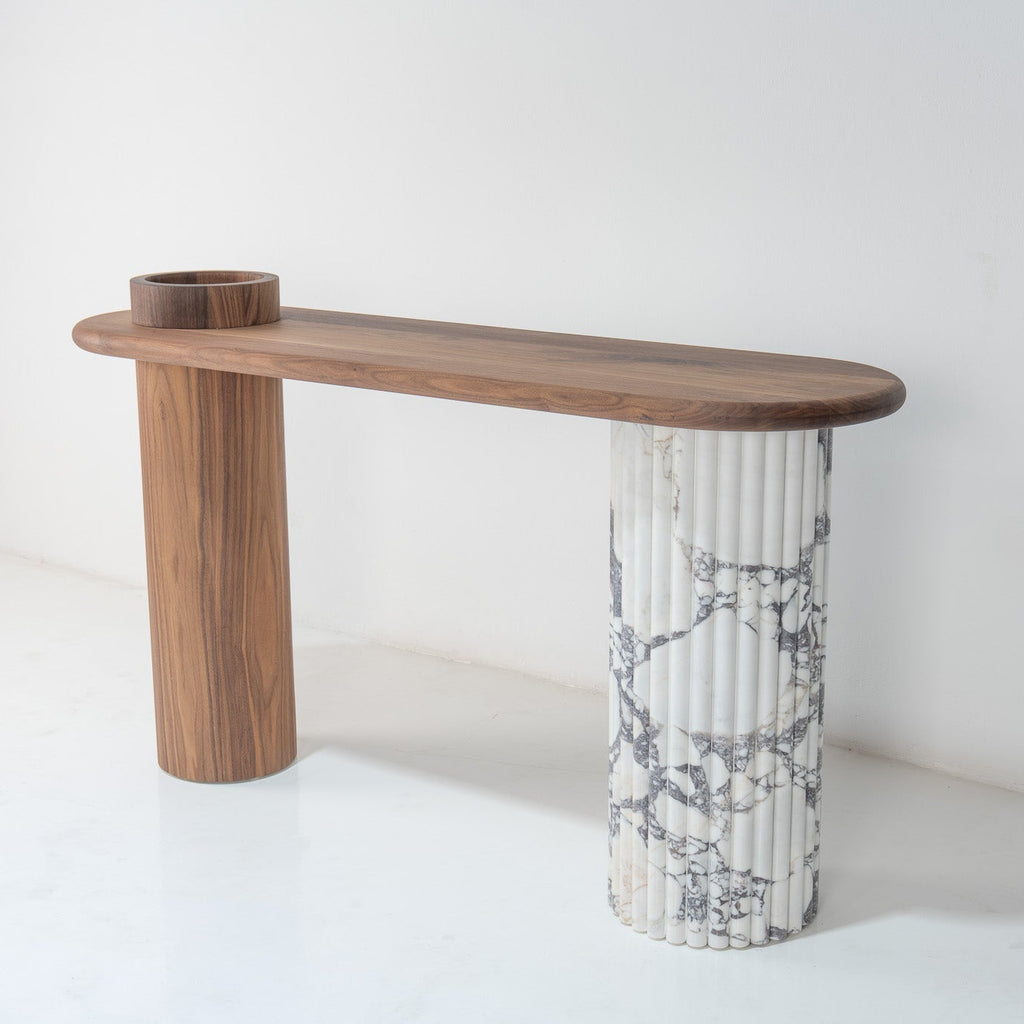 Viola Walnut Console Table Perspective View 03