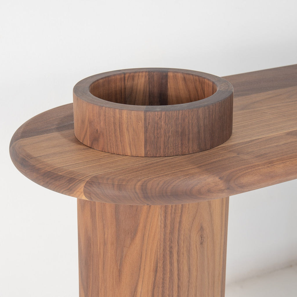Viola Walnut Console Table Perspective View 6