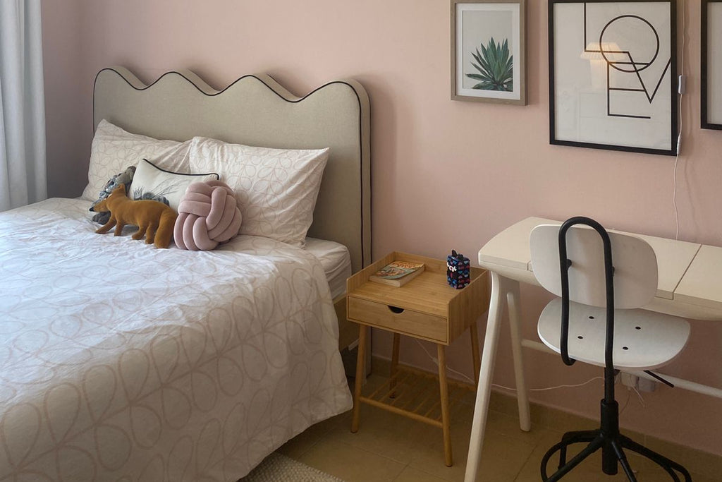 Wavy Headboard Bed Customer Home