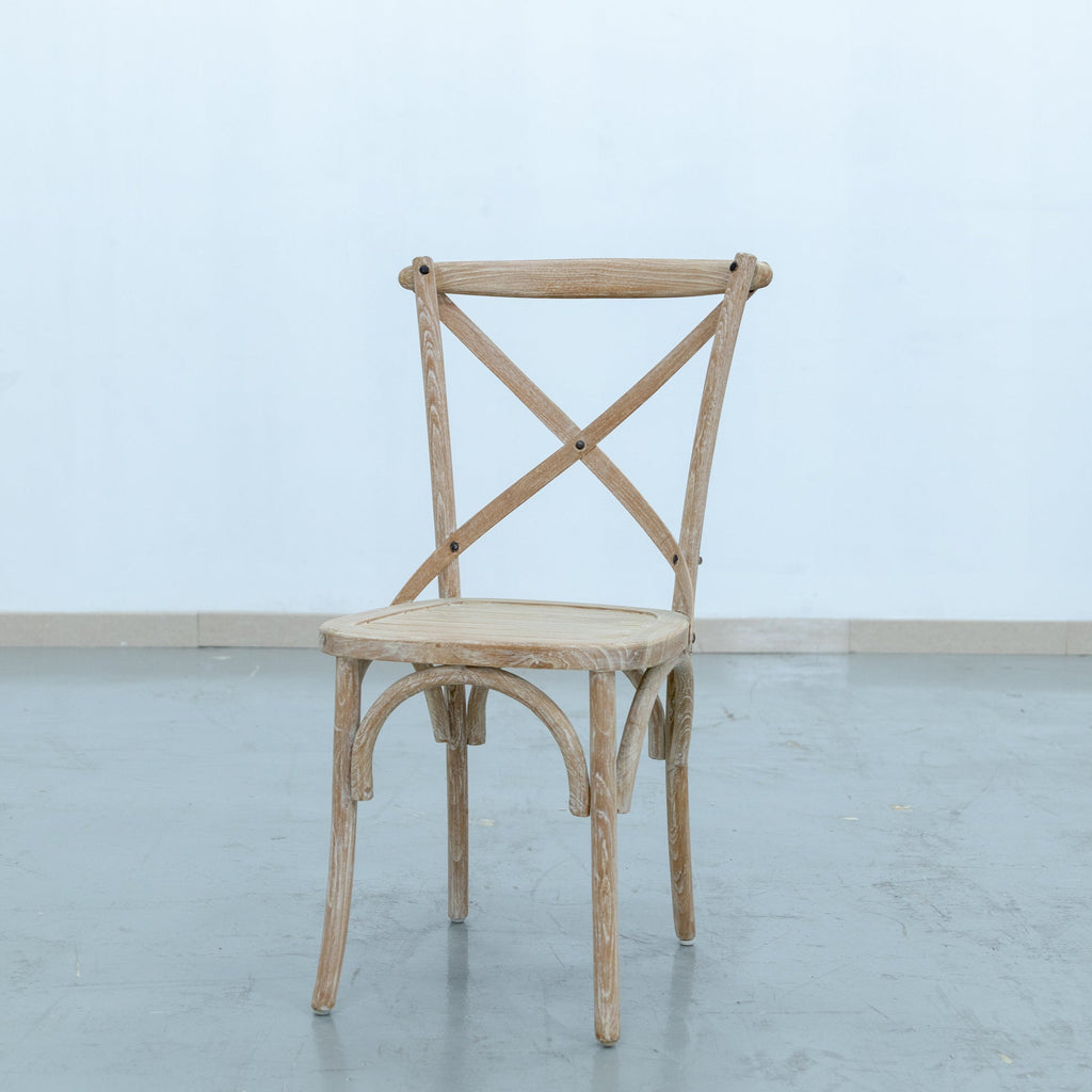White Washed Cross Back Chair
