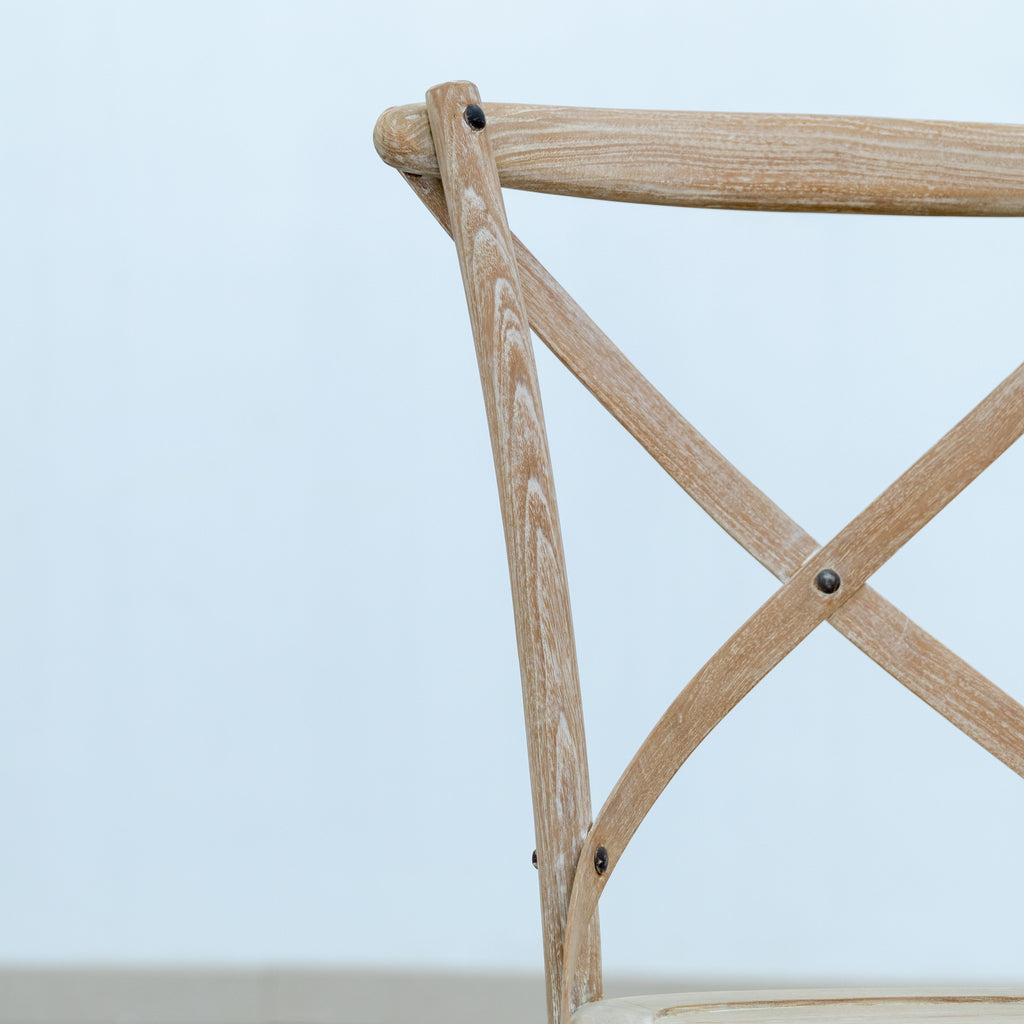 White Washed Cross Back Chair 3