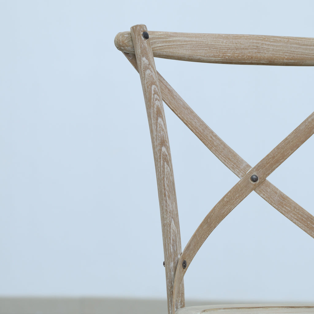 White Washed Cross Back Chair 4
