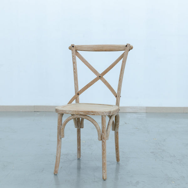 White Washed Cross Back Chair