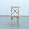 White Washed Cross Back Chair Front view