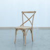 White Washed Cross Back Chair Side view