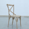 White Washed Cross Back Chair Side view