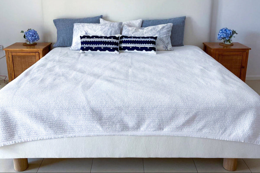 Zoe Linen & Oak Bed