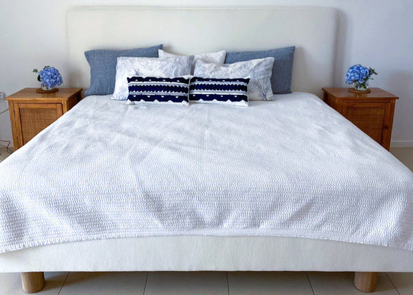Zoe Linen & Oak Bed