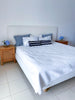 Zoe Linen & Oak Bed Side view 2