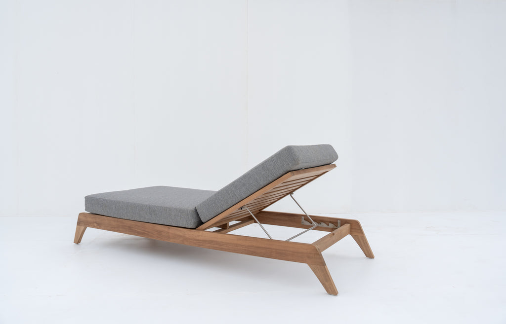 Zylo Teak Sun Lounger Back view 