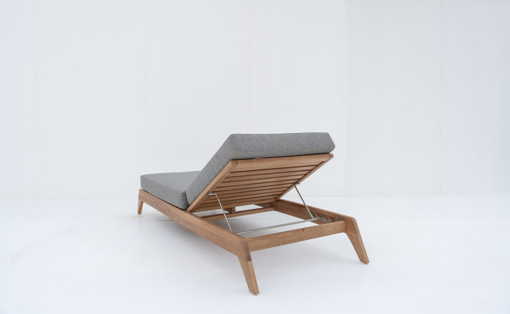 Zylo Teak Sun Lounger Back view 2