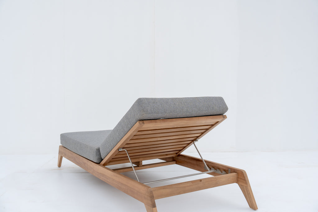 Zylo Teak Sun Lounger Back view 3