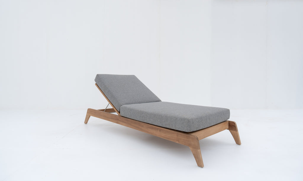 Zylo Teak Sun Lounger Side view