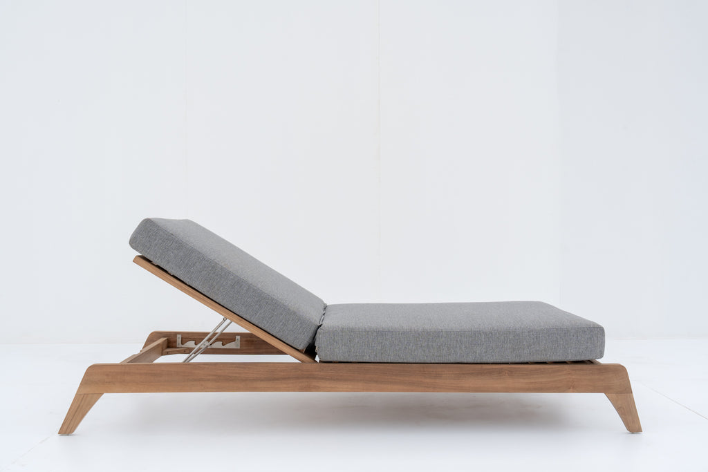 Zylo Teak Sun Lounger Side view 3