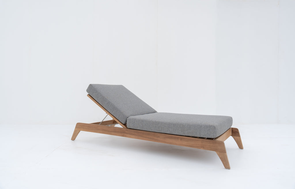 Zylo Teak Sun Lounger Side view 5