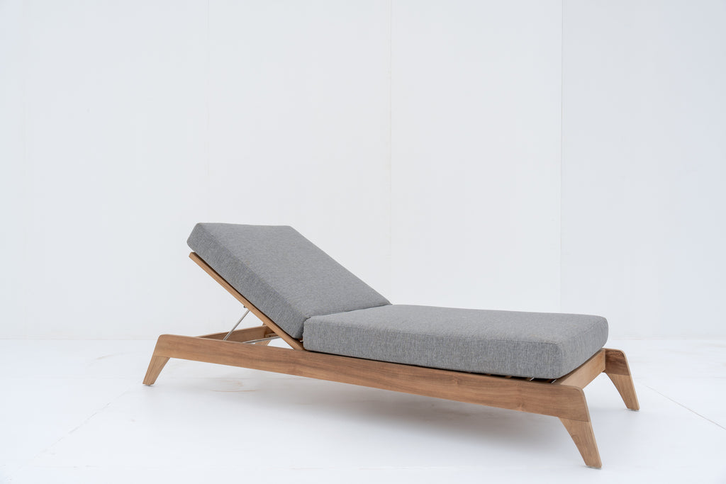Zylo Teak Sun Lounger Side view 6