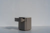 Arca rounded bedside table with a drawer open