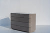 Arca modern chest of drawers, 130 cm wide, with engineered stone top, front view