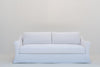 Belmont white slipcovered sofa by Adams Furniture Dubai, close front view