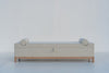 Carmel end of bed bench, 200 x 45 x 46 cm, with bolster arm rests and oak legs