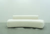Dune Curved Bouclé Sofa in ivory bouclé, front view, handmade in Dubai by Adams Furniture