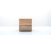 Minimalist natural oak bedside table with two handle-free drawers