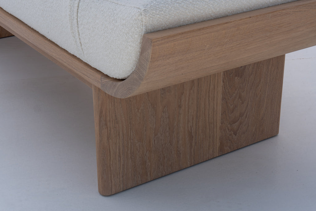 Selo Bouclé Upholstered Oak Bench