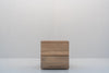Minimalist natural oak bedside table with two handle-free drawers