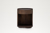Holland Park round bedside table in dark oak, front view – bedside tables Dubai
