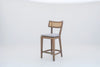 Cane back bar stool in Dubai, the Ojai in solid oak, side angle