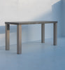 Pietra outdoor bar table with charcoal stone top and solid teak legs, 220 cm long, made in Dubai