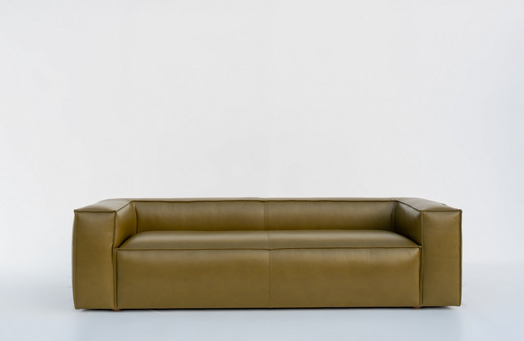 Leather couch in Dubai, Verde sofa in classic green Italian leather