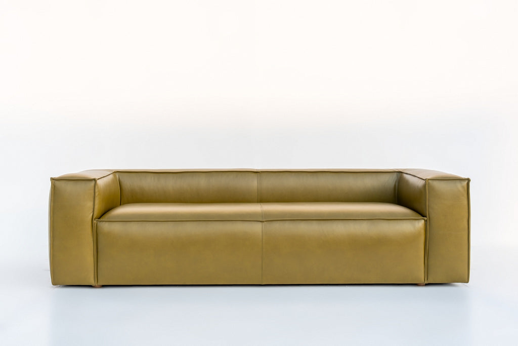 Verde leather sofa front elevation, 240 x 95 x 65 cm